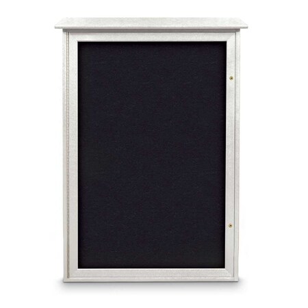 United Visual Products Indoor Enclosed Combo Board, 72"x36", White Frame/Grey & Cobalt UVCB7236W-GREY-COBACC